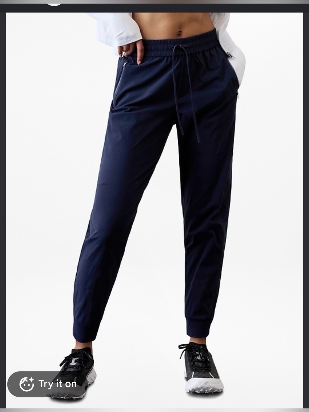 Athleta Textured Jogger In Navy Hiking Outdoors , size Small